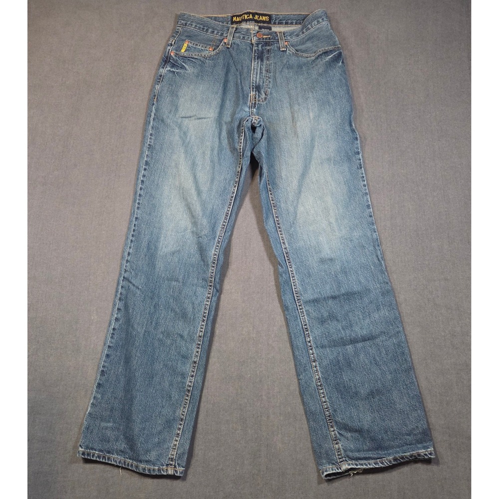 Nautica Jeans Co Jeans Mens 30x32 Blue Medium Wash Straight Leg Denim NJC